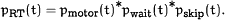 p<SUB><UP>RT</UP></SUB>(t)=p<SUB><UP>motor</UP></SUB>(t)&ast;p<SUB><UP>wait</UP></SUB>(t)&ast;p<SUB><UP>skip</UP></SUB>(t).